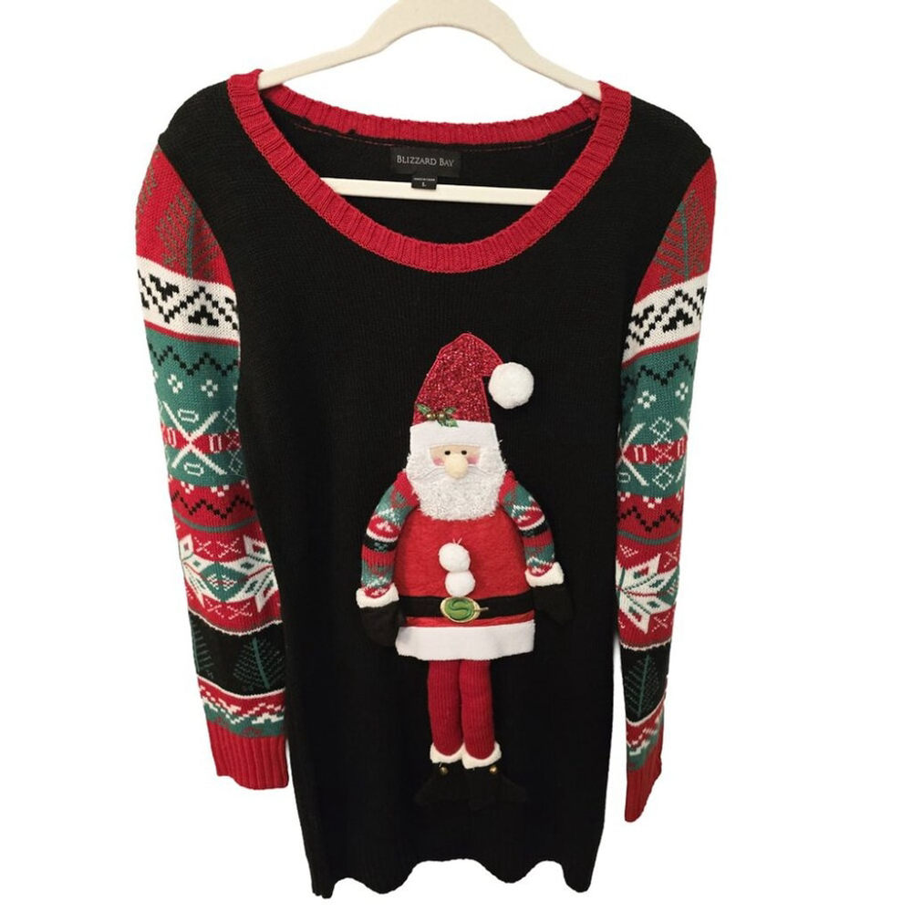 NWOT Women’s Christmas Santa Claus Size Large Sweater Dress - Picture 2 of 7